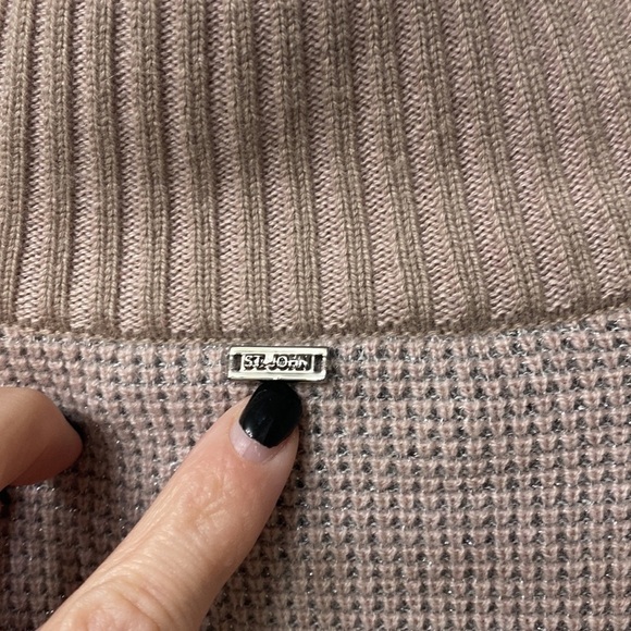 St.John pink sparkle waffle knit bomber jacket size P - Picture 15 of 16